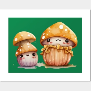 Cute Mushroom Cartoonish Design Six Posters and Art